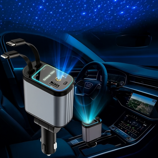 4 in 1 Car Charger with Starry Sky